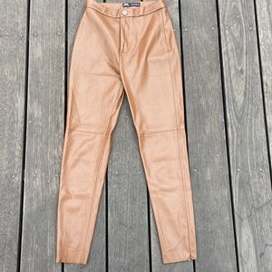 Tan Zara leather leggings! Super cute color for fall and very comfortable